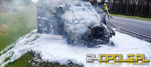 Pożar samochodu na trasie Grodziec-Myślina