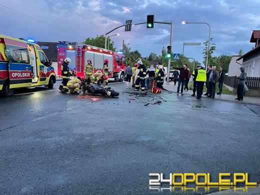 Wypadek z udziałem motocyklisty w Opolu-Winowie