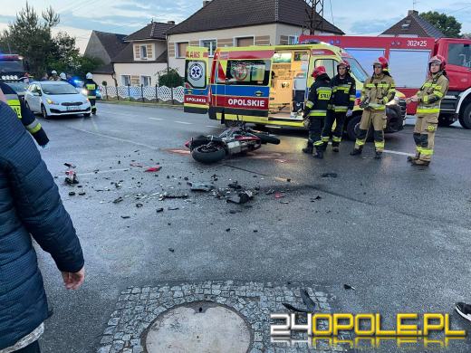 Wypadek z udziałem motocyklisty w Opolu-Winowie
