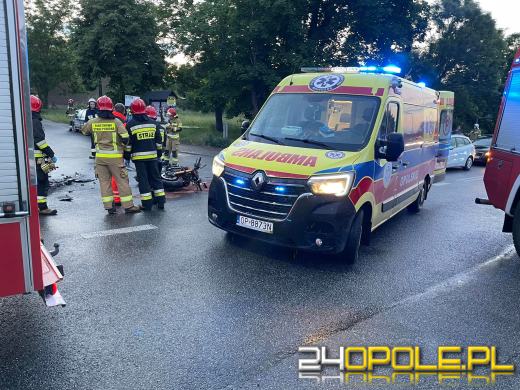 Wypadek z udziałem motocyklisty w Opolu-Winowie