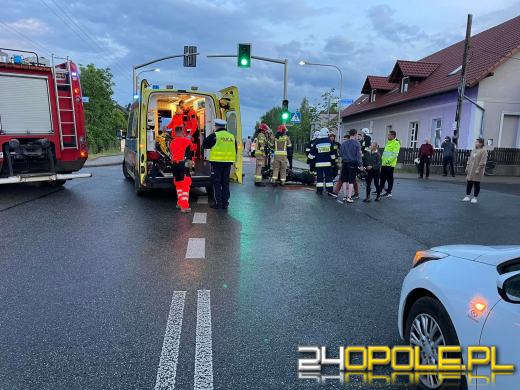 Wypadek z udziałem motocyklisty w Opolu-Winowie