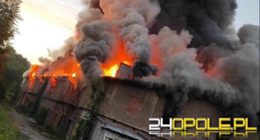 Ogromny pożar w Konradowie. Spłonął dach nieczynnej cegielni
