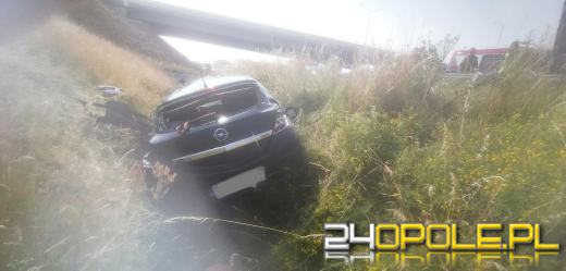 Dachowanie na A4. Lądował śmigłowiec LPR