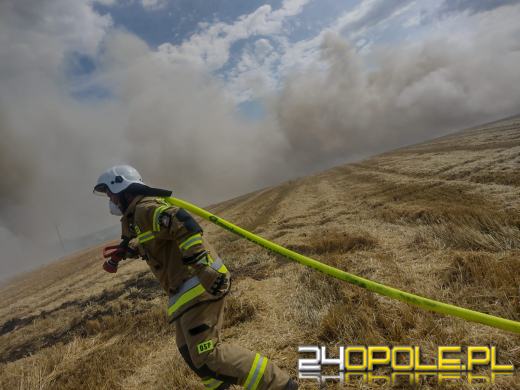 Szybka reakcja rolników sprawiła, że strażacy opanowali wielki pożar ścierniska