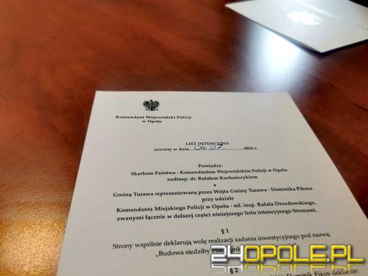List intencyjny dotyczący budowy Posterunku Policji w Turawie
