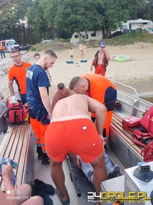 Mężczyzna spadł z betonowej skarpy i stracił przytomność. W akcji WOPR Nysa