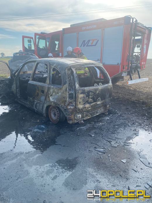Pożar samochodu w powiecie namysłowskim
