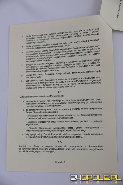 Porozumienie dla wspólnego ratowania Odry