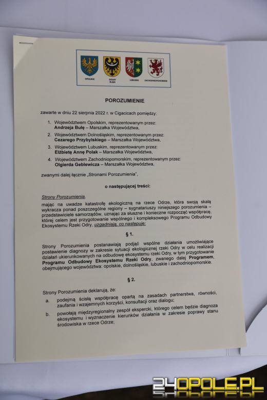 Porozumienie dla wspólnego ratowania Odry