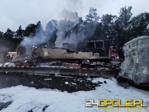 Dwie ciężarówki zderzyły się na A4 - Autostrada jest całkowicie zablokowana