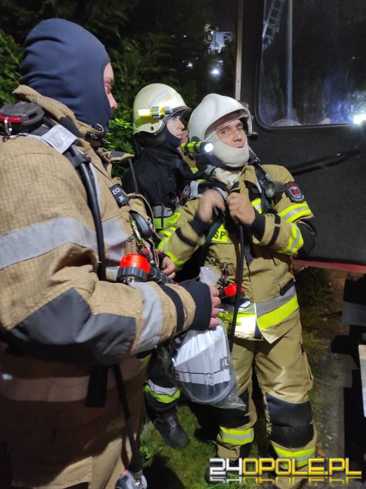 Nocna akcja strażaków w Niwkach. W ogniu drewniany budynek