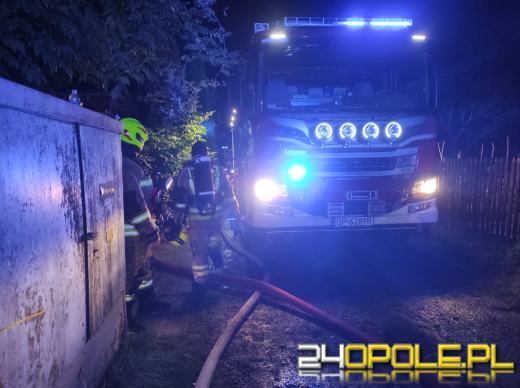 Nocna akcja strażaków w Niwkach. W ogniu drewniany budynek