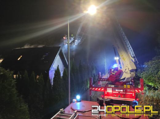 Nocna akcja strażaków w Niwkach. W ogniu drewniany budynek