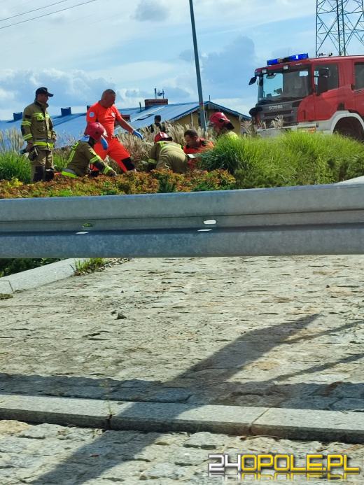 Wypadek z udziałem motocyklistów na obwodnicy Czarnowąsów