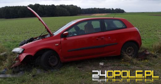 Pijany kierowca rozbił auto w rowie