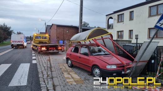 Kierowca zasnął za kierownicą i staranował przystanek