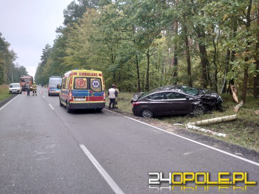 Podczas wyprzedzania stracił panowanie nad pojazdem. Uderzył w drzewo