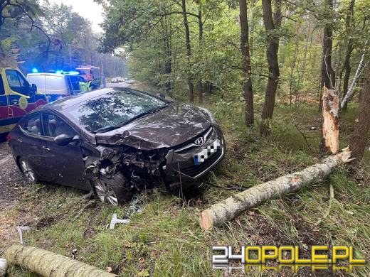 Podczas wyprzedzania stracił panowanie nad pojazdem. Uderzył w drzewo
