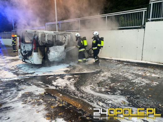 Pożar busa na MOP Góra św. Anny