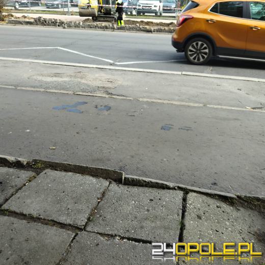 Tragiczny stan chodnika przy przystanku na ulicy Katowickiej