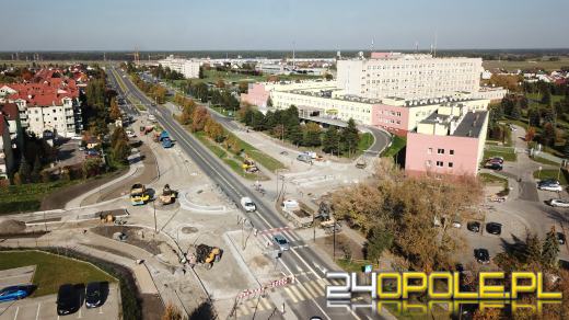 Postępuja prace przy budowie ronda na Alei Witosa w Opolu