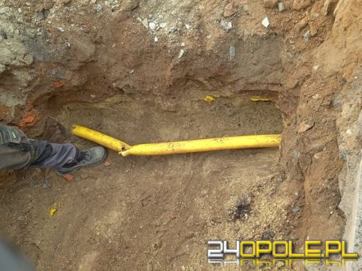 Koparka uszkodziła gazociąg w Korfantowie. Sytuacja jest już opanowana