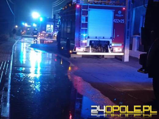 Pożar budynku garażowego w Ostrożnicy