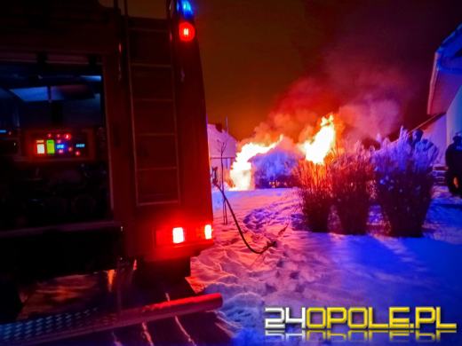 Strażacy działali w Praszce. Doszło do pożaru drewnianej wiaty