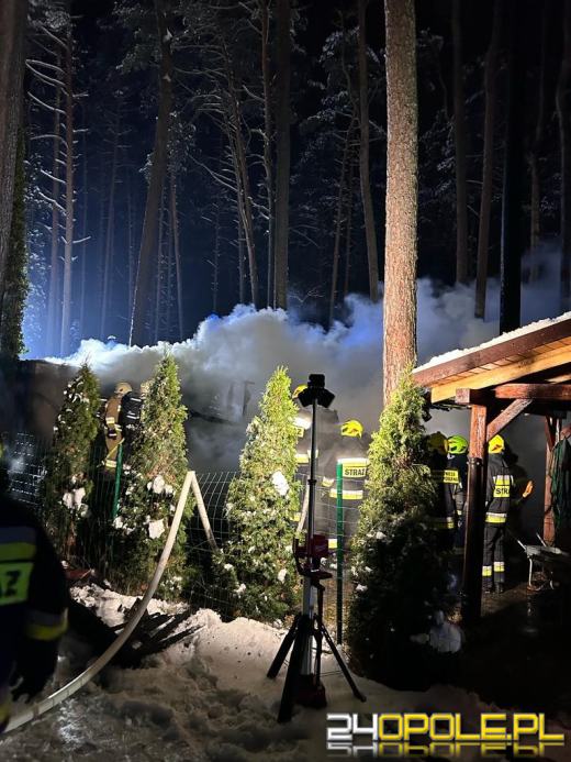 Pożar domku letniskowego w Turawie