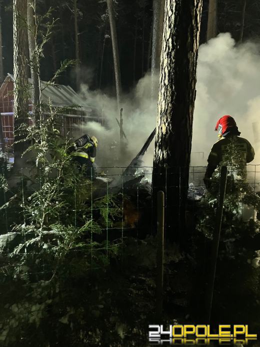 Pożar domku letniskowego w Turawie