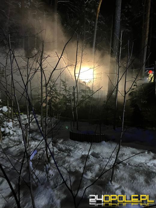 Pożar domku letniskowego w Turawie