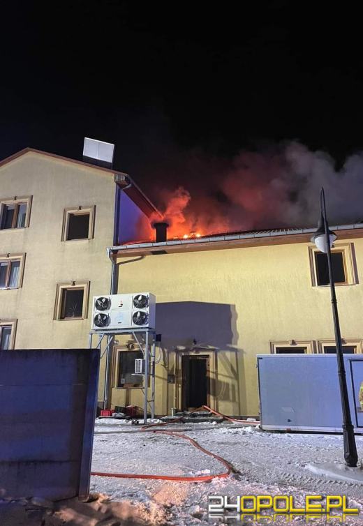 Kilkanaście zastępów straży walczyło z pożarem poddasza restauracji