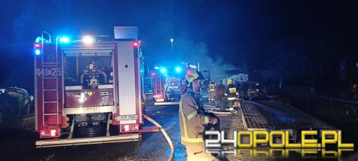 Pożar zabudowań gospodarczych w powiecie krapkowickim
