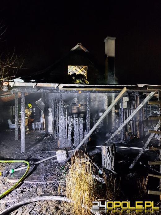 Pożar zabudowań gospodarczych w powiecie krapkowickim