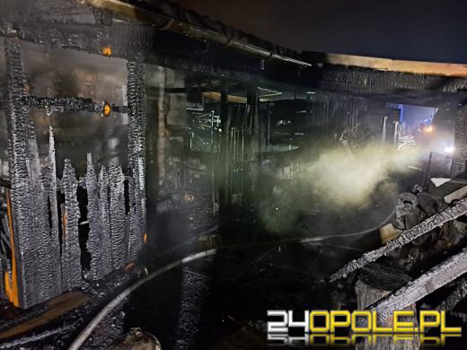 Pożar zabudowań gospodarczych w powiecie krapkowickim