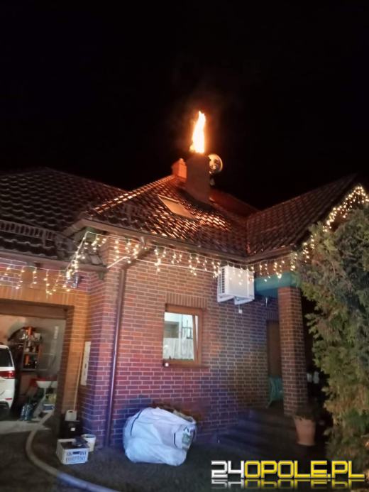 Pożar sadzy w kominie w powiecie nyskim