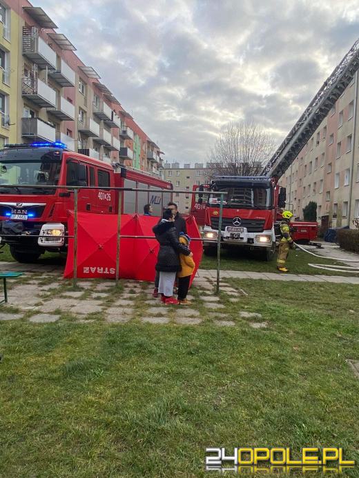 Pożar mieszkania w Brzegu. Ewakuowano mieszkańców 