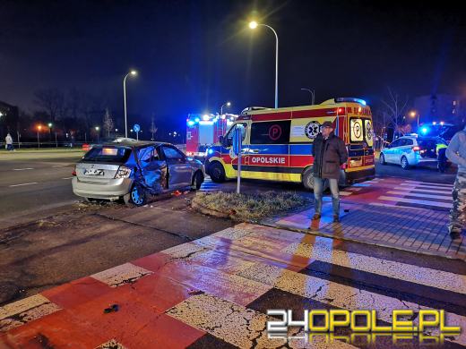 Zderzenie samochodów na ulicy Stokrotek w Opolu