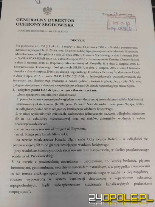 Możemy budować nową przeprawę przez Odrę! GDOŚ wydał pozytywną opinię