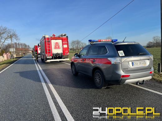 Cysterna przewróciła się do rowu. Interwencja służb w powiecie namysłowskim