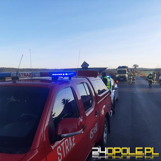 Cysterna przewróciła się do rowu. Interwencja służb w powiecie namysłowskim