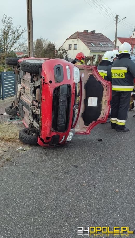 Niebezpieczne zdarzenie drogowe w powiecie kluczborskim