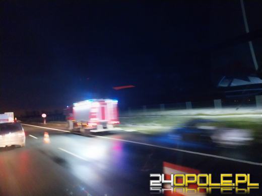 Pożar samochodu osobowego na Autostradzie A4