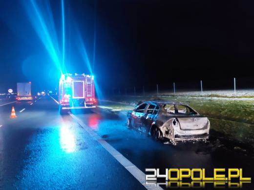 Pożar samochodu osobowego na Autostradzie A4