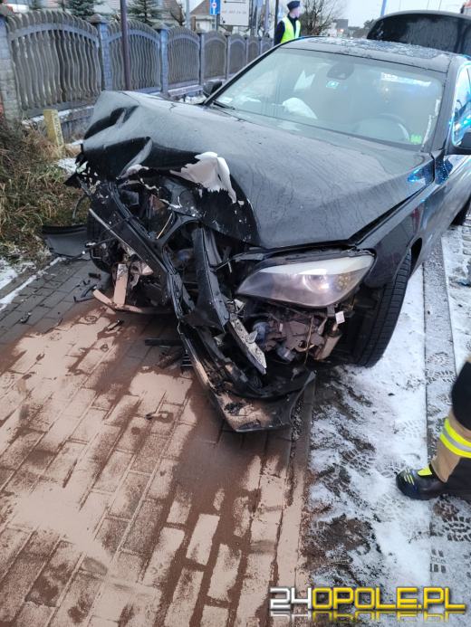 Zderzenie pojazdów na DK 46 w Schodni