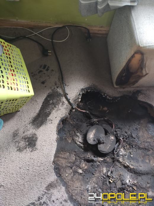 Farelka pozostawiona na podłodze przyczyną interwencji pożarowej 