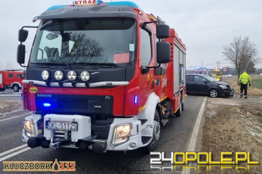 Zderzenie osobówek w powiecie kluczborskim