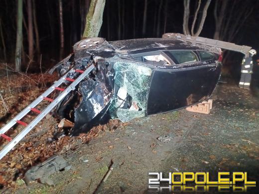 Samochód zderzył się z dzikiem. Trzy osoby zostały poszkodowane