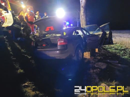 Wypadek samochodu osobowego na trasie Krzemieniec - Raciszów