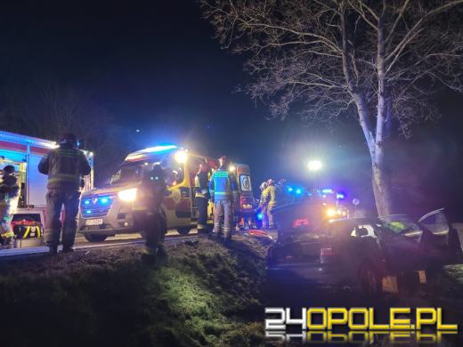 Wypadek samochodu osobowego na trasie Krzemieniec - Raciszów